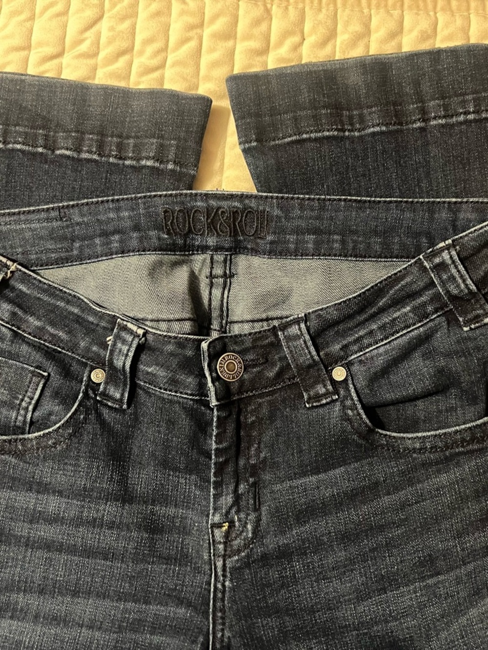 Rock & Roll Dark Wash Flare Jeans - Women's Wide Leg